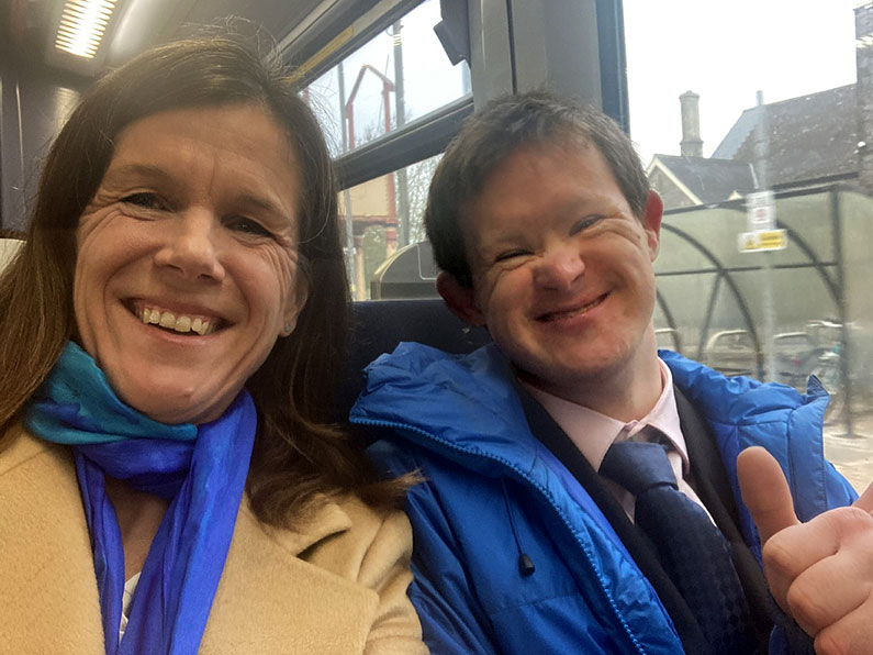 Down Syndrome Bill Annabel and Freddie on the way to London
