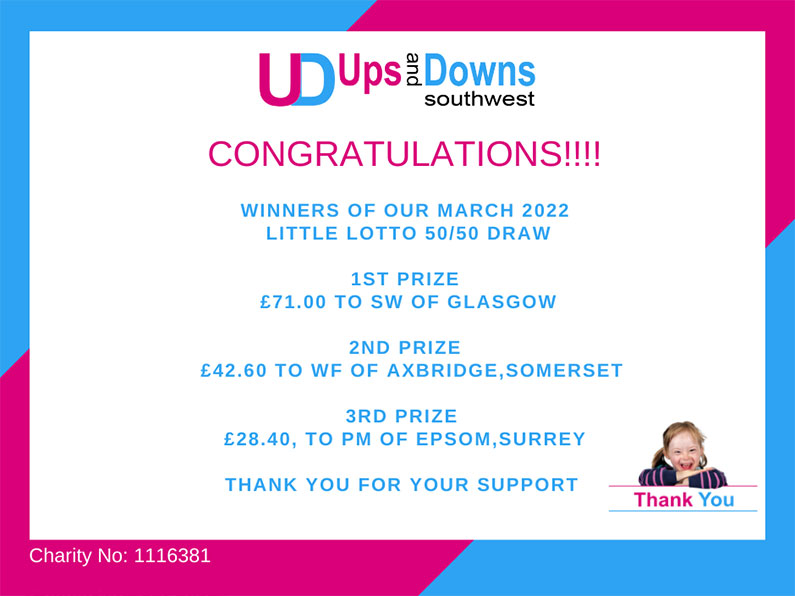 5050 Winners March 2022 Little Lotto Ups and Downs Southwest